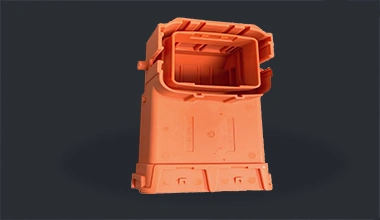 Injection molded structural plastic parts for industrial component applications